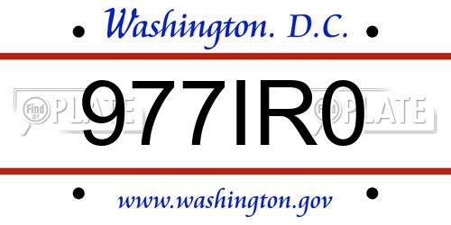 977IR0 District Of Columbia License Plate