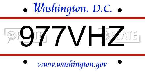 977VHZ District Of Columbia License Plate