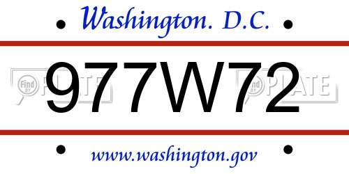 977W72 District Of Columbia License Plate