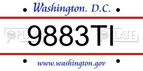 9883TI District Of Columbia License Plate