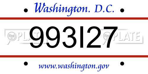 993I27 District Of Columbia License Plate