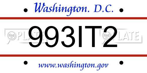 993IT2 District Of Columbia License Plate