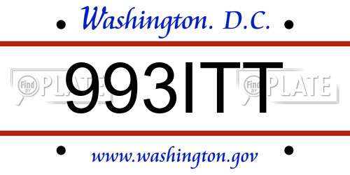 993ITT District Of Columbia License Plate