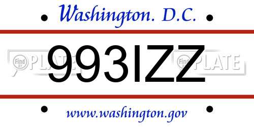 993IZZ District Of Columbia License Plate