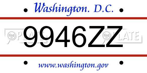 9946ZZ District Of Columbia License Plate