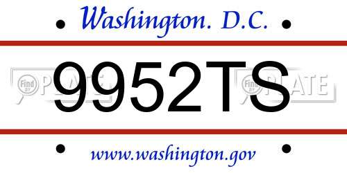 9952TS District Of Columbia License Plate