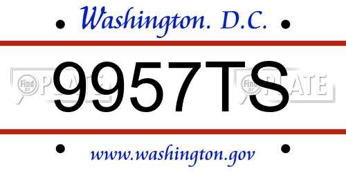 9957TS District Of Columbia License Plate