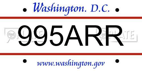 995ARR District Of Columbia License Plate