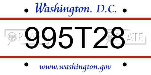995T28 District Of Columbia License Plate
