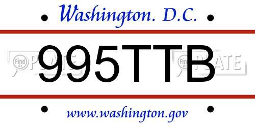 995TTB District Of Columbia License Plate
