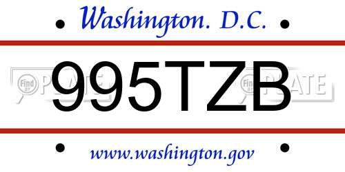 995TZB District Of Columbia License Plate