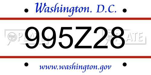 995Z28 District Of Columbia License Plate