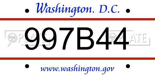 997B44 District Of Columbia License Plate