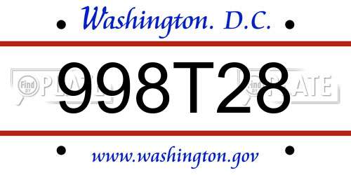 998T28 District Of Columbia License Plate