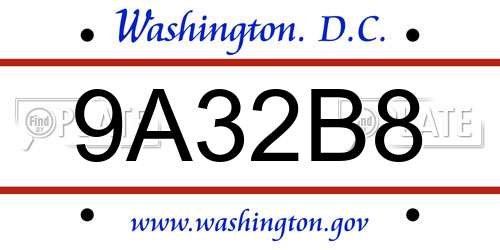 9A32B8 District Of Columbia License Plate