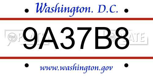 9A37B8 District Of Columbia License Plate