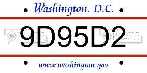 9D95D2 District Of Columbia License Plate