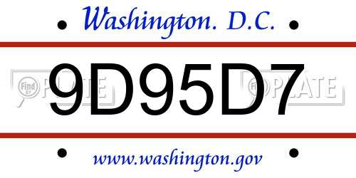 9D95D7 District Of Columbia License Plate