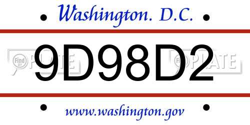 9D98D2 District Of Columbia License Plate