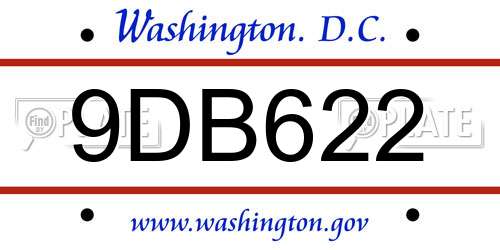 9DB622 District Of Columbia License Plate