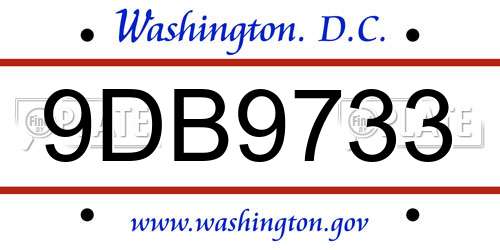 9DB9733 District Of Columbia License Plate