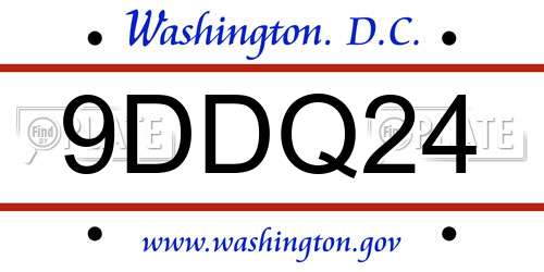 9DDQ24 District Of Columbia License Plate