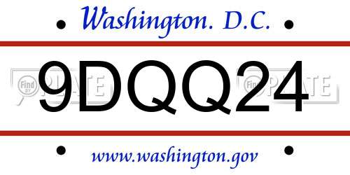 9DQQ24 District Of Columbia License Plate