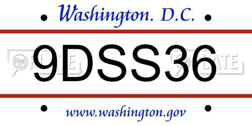 9DSS36 District Of Columbia License Plate