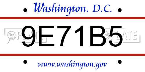 9E71B5 District Of Columbia License Plate