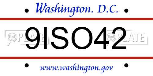 9ISO42 District Of Columbia License Plate