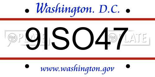 9ISO47 District Of Columbia License Plate