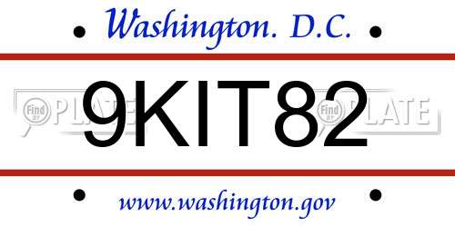 9KIT82 District Of Columbia License Plate