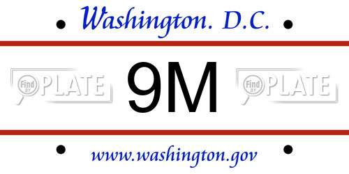 9M District Of Columbia License Plate