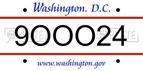 9OOO24 District Of Columbia License Plate