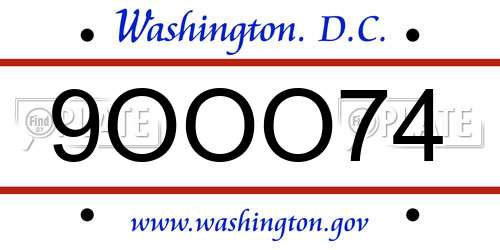 9OOO74 District Of Columbia License Plate