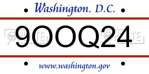 9OOQ24 District Of Columbia License Plate