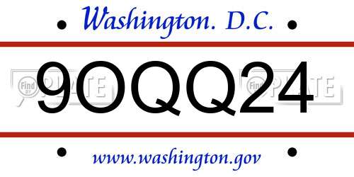 9OQQ24 District Of Columbia License Plate