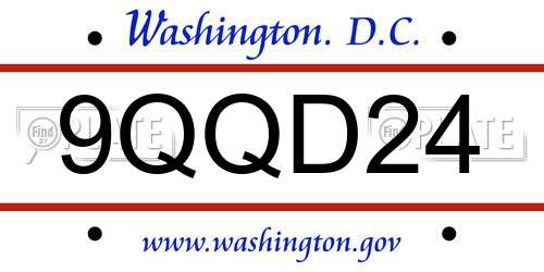 9QQD24 District Of Columbia License Plate