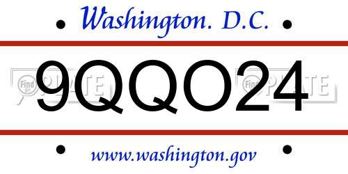 9QQO24 District Of Columbia License Plate