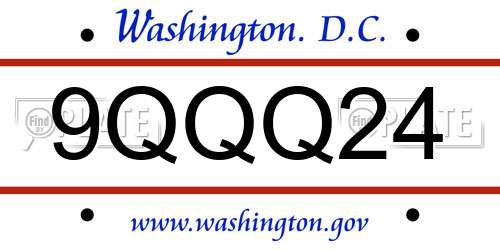 9QQQ24 District Of Columbia License Plate