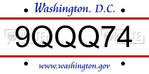 9QQQ74 District Of Columbia License Plate