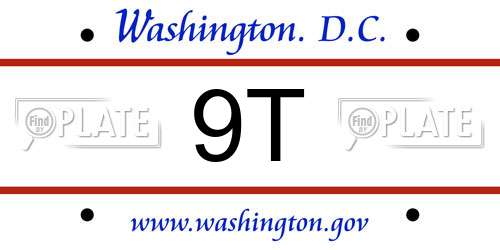 9T District Of Columbia License Plate