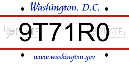 9T71R0 District Of Columbia License Plate
