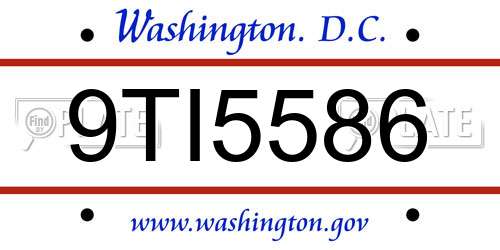 9TI5586 District Of Columbia License Plate
