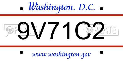 9V71C2 District Of Columbia License Plate
