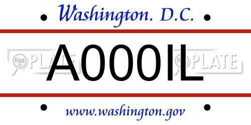 A000IL District Of Columbia License Plate