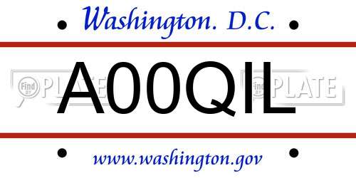 A00QIL District Of Columbia License Plate