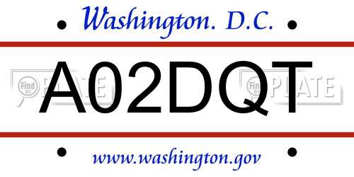 A02DQT District Of Columbia License Plate