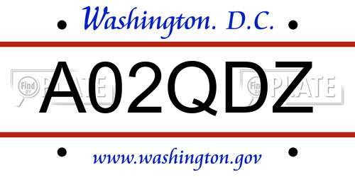 A02QDZ District Of Columbia License Plate