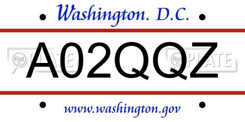 A02QQZ District Of Columbia License Plate